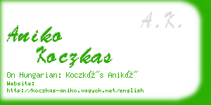 aniko koczkas business card